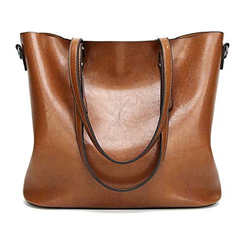 Coolives Damen Tote Shopper Tasche Schultertasche mit Schultergurt Umhängetasche Handtasche aus PU-Leder Braun EINWEG Coolives Damen Tote Shopper Tasche Schultertasche mit Schultergurt Umhängetasche Handtasche aus PU-Leder Braun EINWEG von Coolives