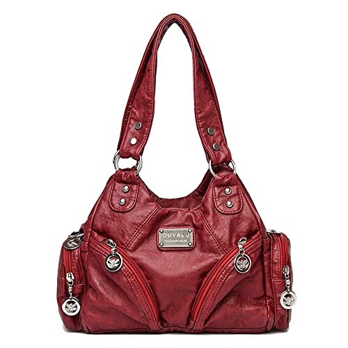 Coolives Damenhandtasche aus PU-Leder Damen Hobo Handtasche Tasche Vintage Schultertasche Hobo Damentasche Henkeltasche Umhängetasche Retro Taschen für Frauen Mutter Rot Coolives Damenhandtasche aus PU-Leder Damen Hobo Handtasche Tasche Vintage Schultertasche Hobo Damentasche Henkeltasche Umhängetasche Retro Taschen für Frauen Mutter Rot von Coolives