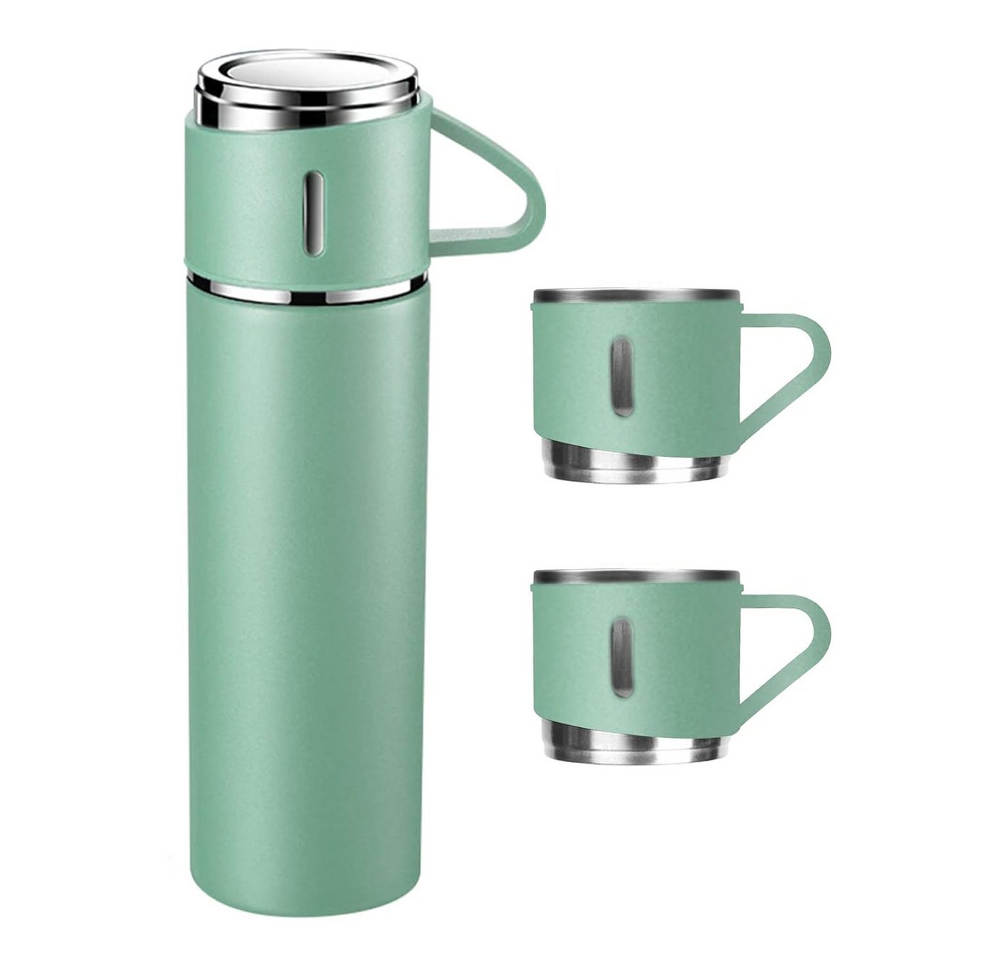 Coonoor Thermobecher Edelstahl-Isolierbecher-Set, 500 ml Isolierbecher mit zwei Teetassen, ideal für Schule, Büro und Outdoor von Coonoor