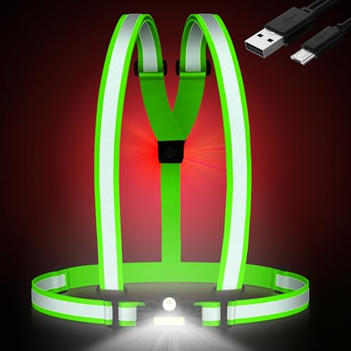 Cootattyes LED Laufweste Reflektorweste Warnweste Fahrrad, Reflektierende Leuchtweste mit hochsichtbarem Nachtlauflicht,High-Vis lauflicht für Laufen, Joggen,LED Wiederaufladbare lauflampe joggen Cootattyes LED Laufweste Reflektorweste Warnweste Fahrrad, Reflektierende Leuchtweste mit hochsichtbarem Nachtlauflicht,High-Vis lauflicht für Laufen, Joggen,LED Wiederaufladbare lauflampe joggen von Coorattyes