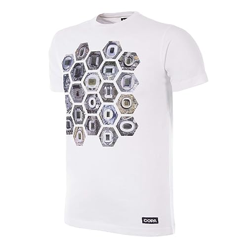 COPA Herren Hexagon Stadion T-Shirt Rundhals T-Shirt M weiß von COPA