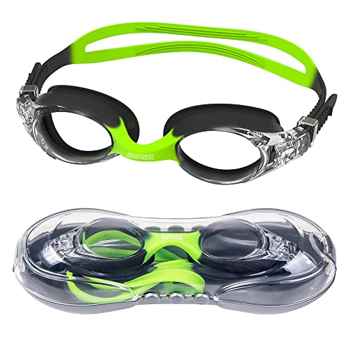 COPOZZ Kinder Schwimmbrille, Swim Schwimmbrillen für Jungen Mädchen Alter von 3 4 5 6 7 8 9 10 11 Jahren, Antibeschlag UV-Schutz Keine Undichte Schwimmbrille mit Spiegel/Klare Linse von COPOZZ