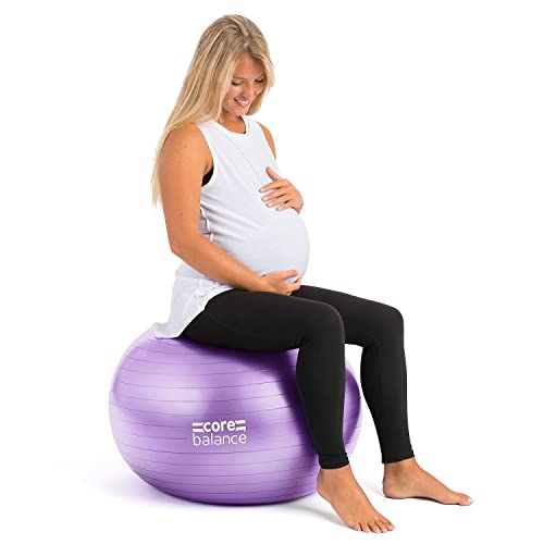 Core Balance, berstsicherer Gymnastikball - für Fitness Yoga Schwangerschaft - 55cm 65cm 75cm 85cm - inkl. Luftpumpe von Core Balance