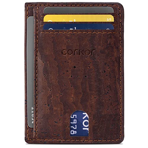 Corkor Geldbörse Herren Vegan Minimalistische Brieftasche Korkleder RFID Schutz Braun Corkor Geldbörse Herren Vegan Minimalistische Brieftasche Korkleder RFID Schutz Braun von Corkor