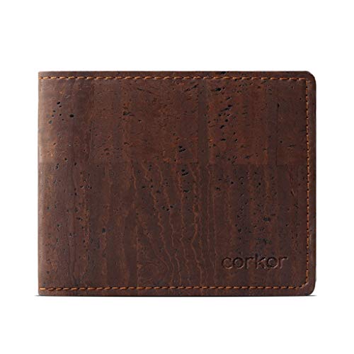 Corkor Kork Bifold Geldbörse für Herren - RFID-Blockierung - veganes Leder - tierversuchsfrei - umweltfreundlich - schwarz, Braun, Small, Minimalistisch Corkor Kork Bifold Geldbörse für Herren - RFID-Blockierung - veganes Leder - tierversuchsfrei - umweltfreundlich - schwarz, Braun, Small, Minimalistisch von Corkor