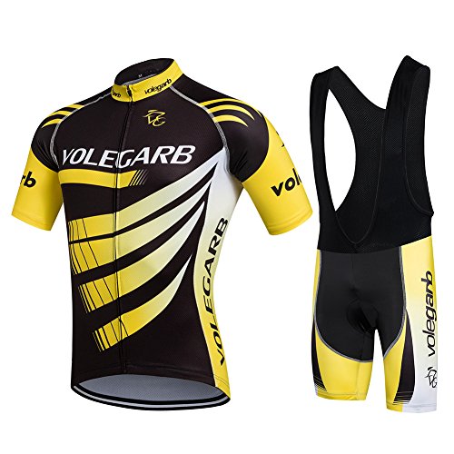 Cornasee Fahrradtrikot Kurzarm Atmungsaktives + 3D Gel Gepolsterte Trägerhose Set von Cornasee