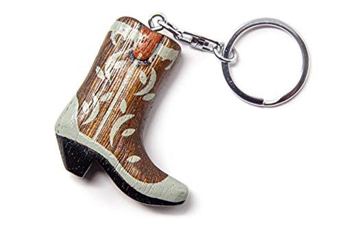 Schlüsselanhänger aus Holz - Cowboy-Stiefel von Cornelißen