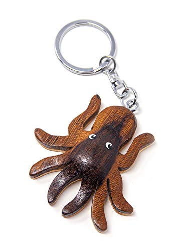 Schlüsselanhänger aus Holz - Oktopus von Cornelißen