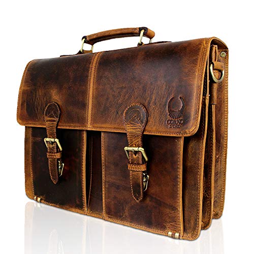 Corno d´Oro Premium Laptoptasche Leder für 15.6 Zoll Laptop I Handgefertigte Umhängetasche Herren Groß Echt Leder I Business Aktentasche Damen für Notebook Tasche Braun Corno d´Oro Premium Laptoptasche Leder für 15.6 Zoll Laptop I Handgefertigte Umhängetasche Herren Groß Echt Leder I Business Aktentasche Damen für Notebook Tasche Braun von Corno d´Oro