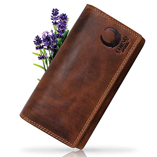 Corno d´Oro Handgefertigte Geldbörse Damen Leder Groß Viele Fächer I Premium Portemonnaie Vintage Echt Leder mit RFID TÜV-geprüft I Geldbeutel mit Reißverschluss Frauen Braun Corno d´Oro Handgefertigte Geldbörse Damen Leder Groß Viele Fächer I Premium Portemonnaie Vintage Echt Leder mit RFID TÜV-geprüft I Geldbeutel mit Reißverschluss Frauen Braun von Corno d´Oro