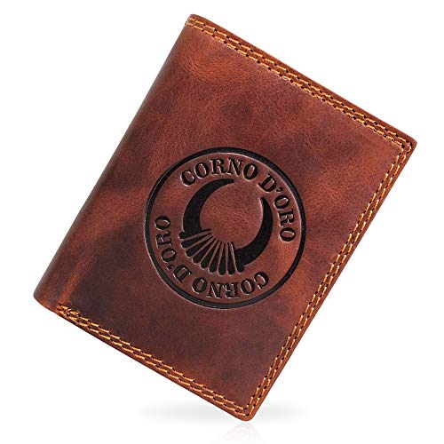 Corno d´Oro Leder Geldbeutel Männer TÜV-geprüfter RFID Blocker I Herren Geldbörse mit Münzfach I schlankes Portemonnaie braun Geschenkbox Corno d´Oro Leder Geldbeutel Männer TÜV-geprüfter RFID Blocker I Herren Geldbörse mit Münzfach I schlankes Portemonnaie braun Geschenkbox von Corno d´Oro