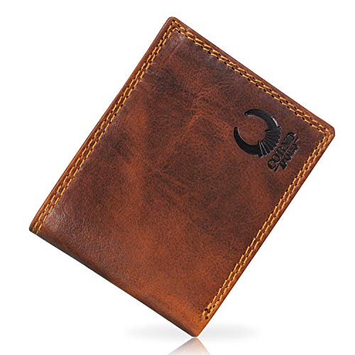 Corno d´Oro Premium Geldbeutel Herren Leder I Handgefertigter Slim Wallet mit RFID Schutz I Vintage Geldbörse mit Münzfachim Geschenkbox von Corno d´Oro