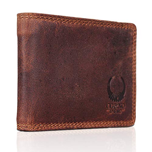 Corno d´Oro Leder Geldbeutel Männer klein I mini Geldbörse mit RFID Schutz I Vintage Herren dünnes Portemonnaie braun im Geschenkbox Corno d´Oro Leder Geldbeutel Männer klein I mini Geldbörse mit RFID Schutz I Vintage Herren dünnes Portemonnaie braun im Geschenkbox von Corno d´Oro