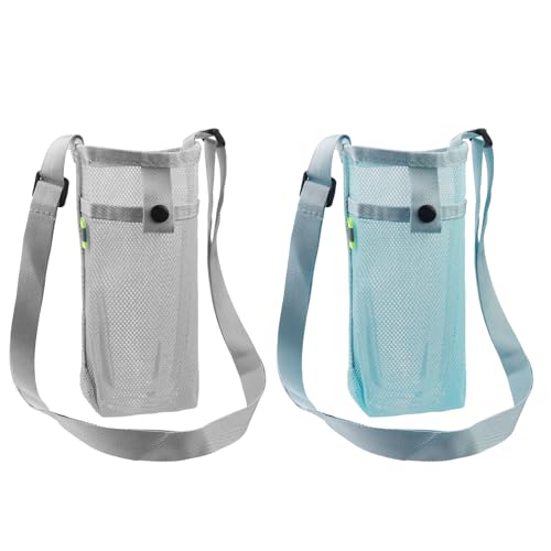 Coshar Wasserflaschenhalter mit verstellbarem Schultergurt, Wasserflaschenhalter für Sport, Wandern, Camping, Angeln, Reisen, 2 Stück (blau, grau) von Coshar