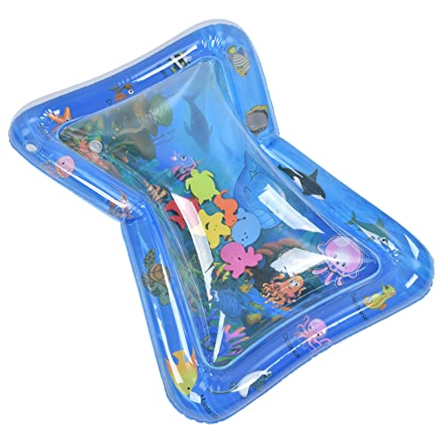 Baby-Spielmatte, Baby-Wassermatte, Aufblasbare Wassermatte aus PVC, Baby-Wassermatte, Blaue Spielmatte für Kleinkinder, Tragbare Wasserspielmatte, Babyspielzeug mit Faltbarem von Cosiki