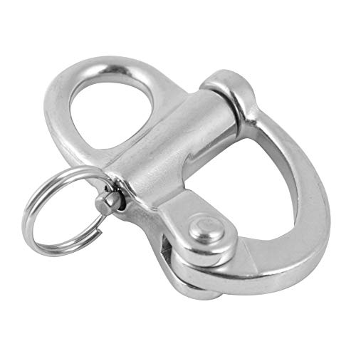 Cosiki Schnellspanner, Edelstahl-Clips, Schnellspanner mit Rundem Ring, Fester Edelstahl-Schnappschäkel, Schnappschäkel, Marine-Boots-Rigging (22 * 96mm) von Cosiki