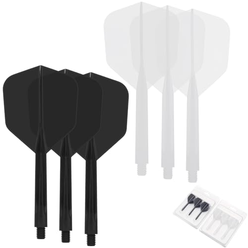 Cosmos 6 Pcs Integrated Dart Shaft and Flights, One Piece Plastic Dart Flight and Shaft System, Dart Flights for Soft/Steel Tip Darts, Darts Set Replacement Accessories (Black/White) von Cosmos