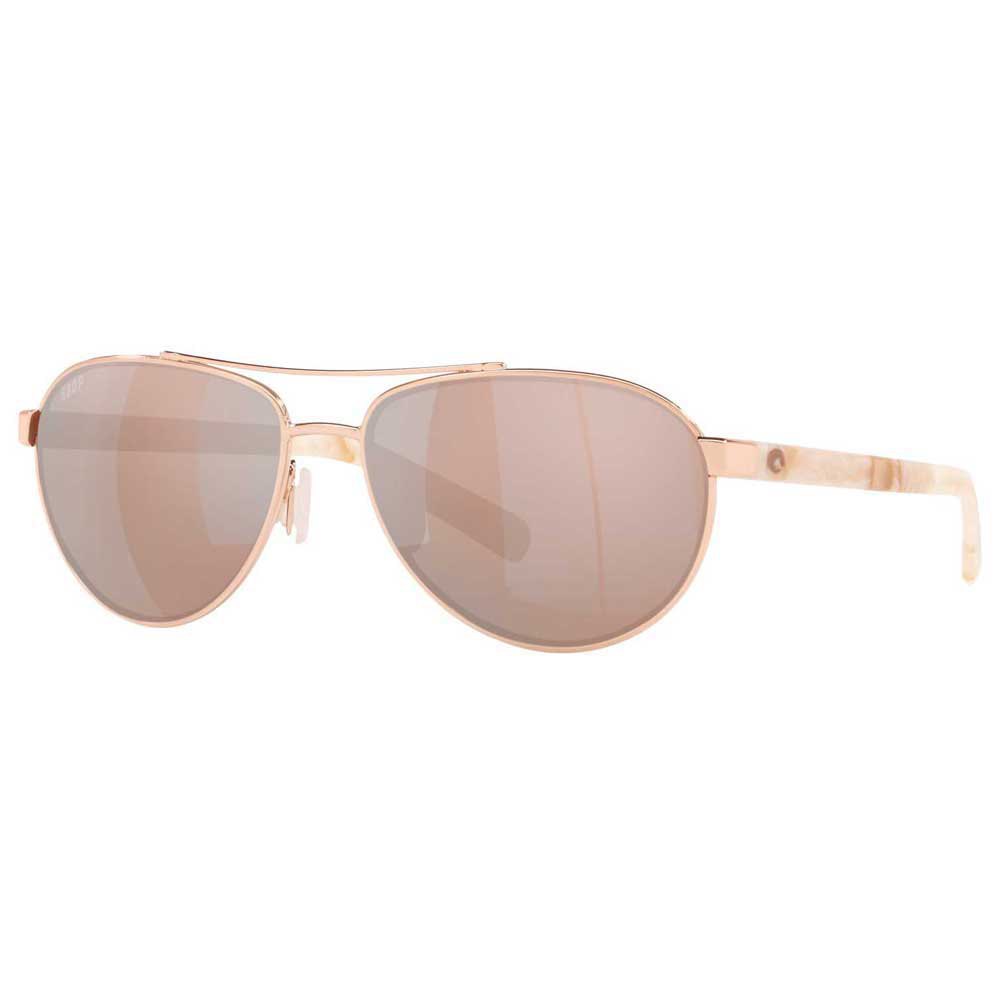 Costa Fernandina Mirrored Polarized Sunglasses Golden Copper Silver Mirror 580P/CAT2 Mann von Costa