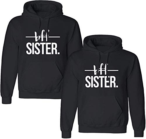 Beste Freunde Damen Hoodie für 2 BFF Best Friends Sister (Schwarz, L) von Couples Shop