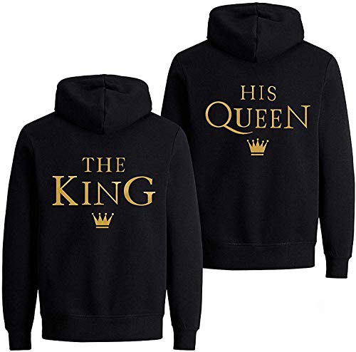 Couple Partner King Queen Pullover Set Pärchen Hoodie - 1 Stück Damen Pullover Gold-Schwarz L Couple Partner King Queen Pullover Set Pärchen Hoodie - 1 Stück Damen Pullover Gold-Schwarz L von Couples Shop