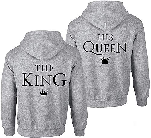 Couple Partner King Queen Pullover Set Pärchen Hoodie - 1 Stück Damen Pullover Grau XS Couple Partner King Queen Pullover Set Pärchen Hoodie - 1 Stück Damen Pullover Grau XS von Couples Shop