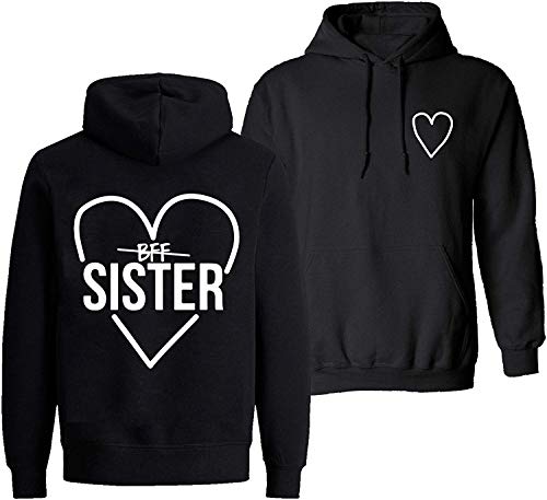 Couples Shop Best Friends Damen Hoodie Lieblingsmensch Beste Freunde Pullover - 1 Stück Schwarz L von Couples Shop