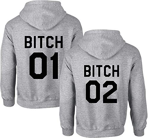 Best Friends Damen Pullover Sister Hoodie BFF Bitch 01 02-1x Bitch 01 Grau M Best Friends Damen Pullover Sister Hoodie BFF Bitch 01 02-1x Bitch 01 Grau M von Couples Shop