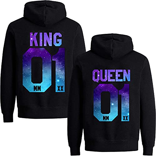 Couples Shop King Queen Hoodie Pullover - 1 Stück King Herren Stars-Schwarz S Couples Shop King Queen Hoodie Pullover - 1 Stück King Herren Stars-Schwarz S von Couples Shop