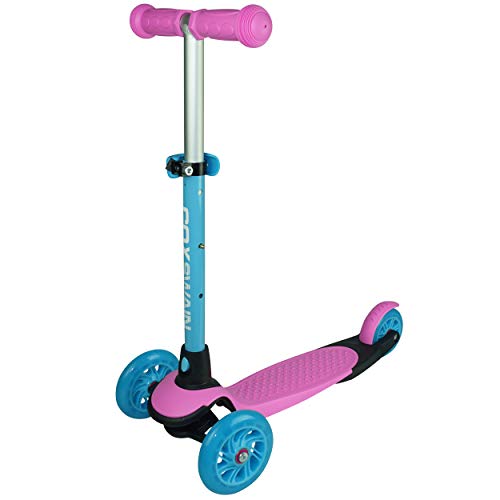 COX SWAIN 3 Wheels Verstellbarer Kinderscooter YATHO, Leuchtrollen, Color: Pink von Cox Swain