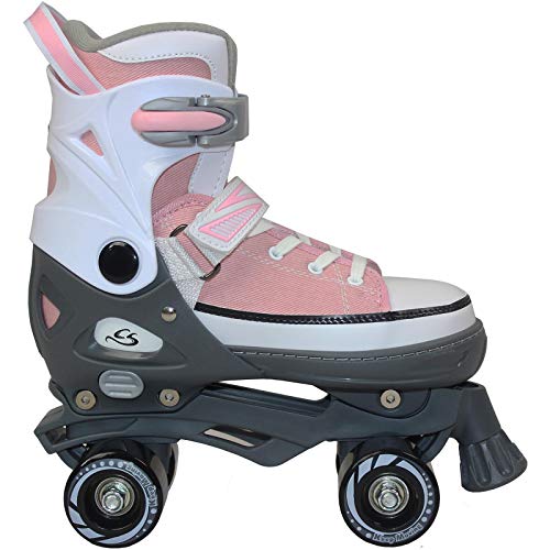 Cox Swain Kinder Rollschuhe -Joel- Größenverstellbar: XS(29-32), S(33-36), M(37-40), L(40-43)- ABEC5, Pink, M(37-40) von Cox Swain