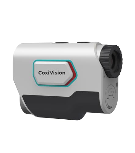 CoxiVision Entfernungsmesser mit Neigung für Golf & Jagd, 1300/1500 Yards hochpräziser Entfernungsmesser, 6-fache Vergrößerung, Fahnenmast-Lock-Vibration, BRD-Modus, Neigungsmessung, Scan von CoxiVision