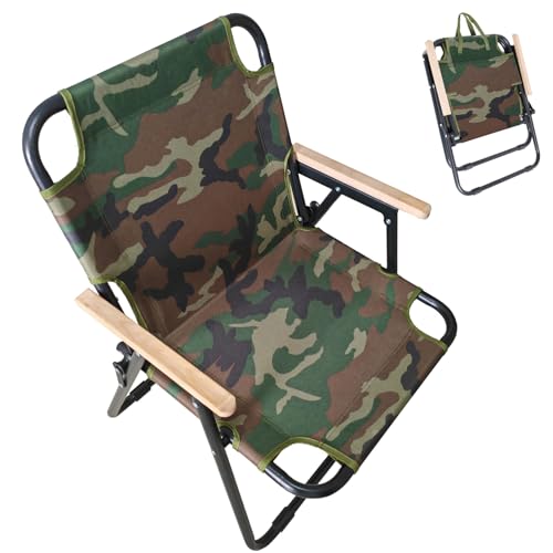 Campingstuhl Faltbar, Klappstuhl Camping, Angelstuhl Faltbar in Camouflage, 225kg Belastbar, Faltstuhl Camping aus Robustem Oxford-Gewebe für Garten, Picknick, Reisen von Cozykimo