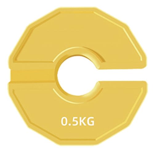 Cpolebev 1 Stück Gym Micro-Platten Kurzhantel-Fraktionsgewicht Gummi-Fraktionsgewichte Gelbes Add-On-Kettenglied 0,5 Kg von Cpolebev