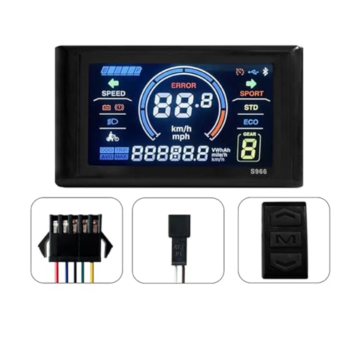 Cpolebev 24-72V E-Bike LCD-S966 Buntes Display-Bedienfeld mit NFC-Funktion SM-Stecker Elektrofahrrad-Ersatzteile Zubehör von Cpolebev