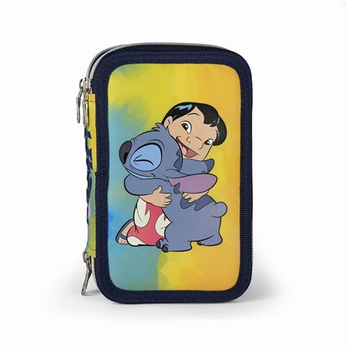 Cr Group Schulmäppchen mit 3 Reißverschlüssen mit 45 Teilen - STITCH + SCHLÜSSELANHÄNGER, türkis, Cartoon Cr Group Schulmäppchen mit 3 Reißverschlüssen mit 45 Teilen - STITCH + SCHLÜSSELANHÄNGER, türkis, Cartoon von Cr Group