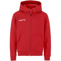 CRAFT Community 2.0 Logo Kapuzenjacke Kinder 430000 - bright red 134/140 von Craft