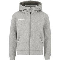 CRAFT Community 2.0 Logo Kapuzenjacke Kinder 950000 - grey melange 122/128 von Craft