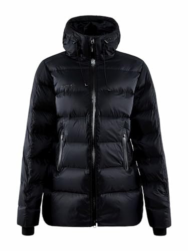 Craft ADV EXPLORE DOWN JACKET | Daunenjacke Damen XL | Black | Verstellbare Kapuze und hohem Kragen | Wasserabweisende Winterjacke Damen | Winddichter Daunenparka Damen von Craft