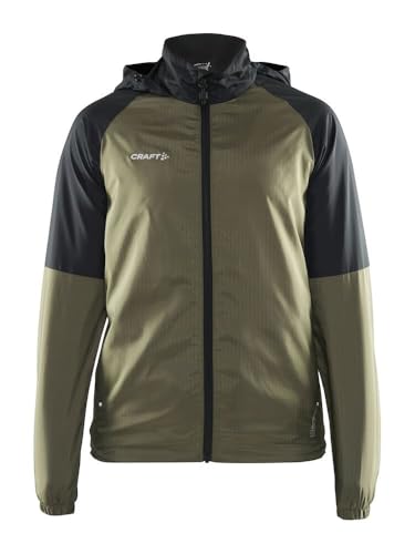 Craft CORE UNIFY WIND JACKET | Windjacke Damen L | Rift/Black | Mit weichem Mesh-Futter | 2 Reißverschlusstaschen | Verstellbare Kapuze | Windjacke Damen leicht | Windbreaker Damen von Craft