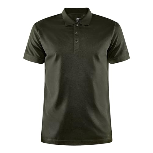 Craft CORE Unify Polo Shirt | Poloshirt Herren L | Woods Melange | Funktionelles Recyclingpolyester | sehr guter Feuchtigkeitstransport | Quick Dry Poloshirt Herren Kurzarm | Trainingsshirt Herren von Craft