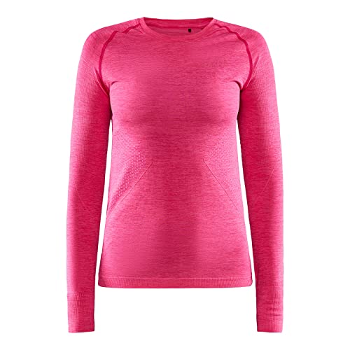 Craft CORE Dry Active Comfort LS | Sportshirt Damen S | Fame | Baselayer Funktionsshirt Damen mit effizientem Feuchtigkeitstransport | Hält warm | Mit Bodymapping Technologie von Craft