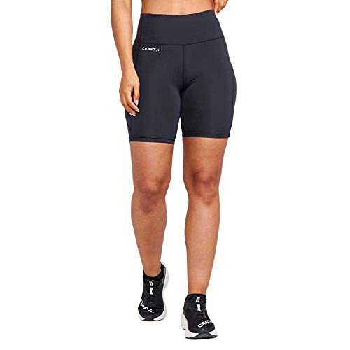 Craft ADV Essence Short Tights 2 | Kurze Sporthose Damen L | Black | Radlerhose Damen mit extra breitem Bund mit Kordelzug | Recycelter Polyester | 2 große Taschen | Kleine Schlüsseltasche Craft ADV Essence Short Tights 2 | Kurze Sporthose Damen L | Black | Radlerhose Damen mit extra breitem Bund mit Kordelzug | Recycelter Polyester | 2 große Taschen | Kleine Schlüsseltasche von Craft