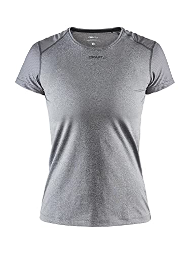 Craft Damen Training Wear Advanced Essence Short Sleeve Slim Trikots, dk Grey Melange, Größe S von Craft