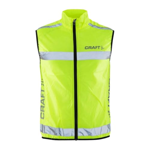 Craft Windweste Visibility Vest (Gr.S-XXL), Warnweste Unisex mit Reißverschluss, Fahrradweste, Laufweste, Reflektierend, L von Craft