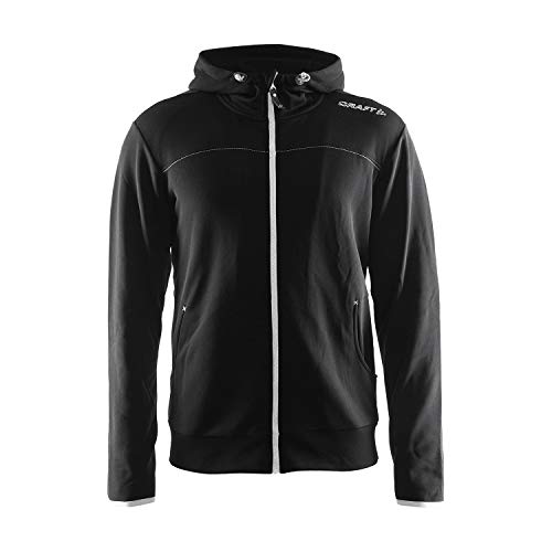 Craft Herren Sweatshirt Leisure Full Zip Hood, Black-Silver, S von Craft