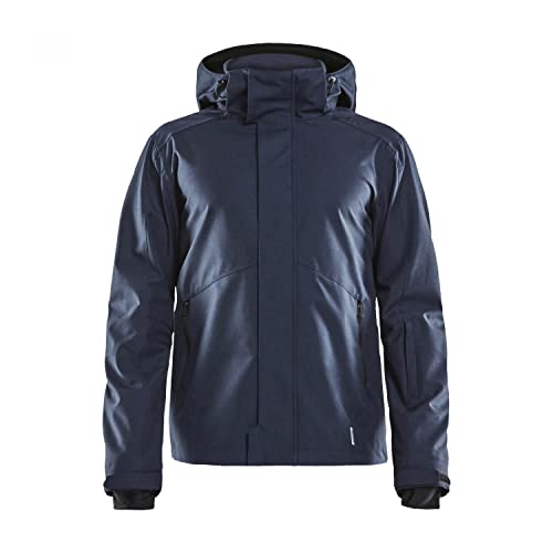 Craft MOUNTAIN Jacket | Herren Winterjacke 3XL | Dark Navy Melange | Wind- und Wasserdicht | Hoher Kragen und abnehmbare Kapuze | Regenjacke Herren wasserdicht | Skijacke Herren von Craft