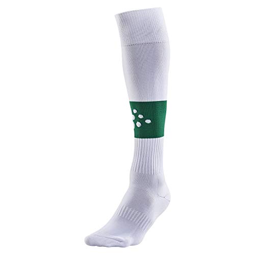 Craft Unisex Stutzen Squad Sock Contrast 1905581 White/Team Green 43-45 von Craft