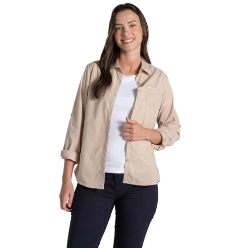 Craghoppers Damen Kiwi-Langarmshirt Hemd, Desert Sand, 08L Craghoppers Damen Kiwi-Langarmshirt Hemd, Desert Sand, 08L von Craghoppers