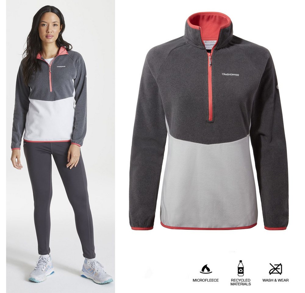 Craghoppers Trekkingjacke Craghoppers - Kyla HZ Damen Fleece Jacke Pullover, weiß grau Craghoppers Trekkingjacke Craghoppers - Kyla HZ Damen Fleece Jacke Pullover, weiß grau von Craghoppers