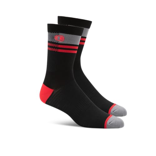 Crankbrothers Unisex Ikone MTB Socken, schwarz/rot/grau, One Size von Crankbrothers